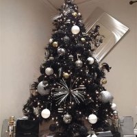 Black Decorated Christmas Tree