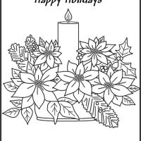 Christmas Flower Coloring Pages