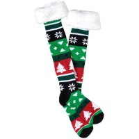 Christmas Knee High Socks With Fur
