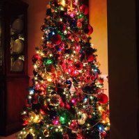 Christmas Tree Decorations With Colored Lights