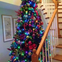 Colored Lights On Christmas Tree Decorating Ideas