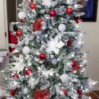 Red Silver And White Christmas Tree