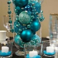 Teal Christmas Table Decorations