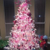 White Christmas Tree With Pink Lights